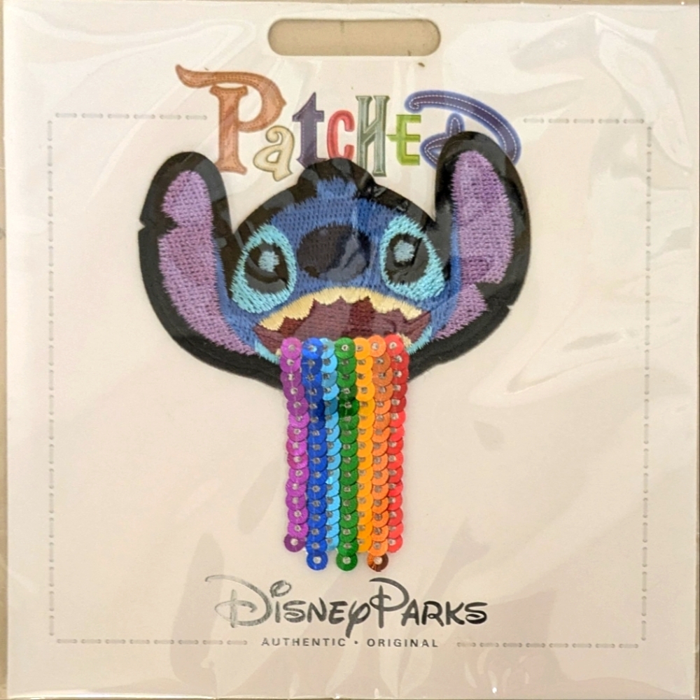 Disney Iron On Patch - PATCHED - Stitch Rainbow Sequins